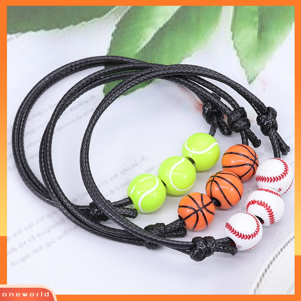 [EONE] Gelang Olahraga Rugby Braided Unisex Adjustable Bentuk Bola Gelang Fashion Jewellery