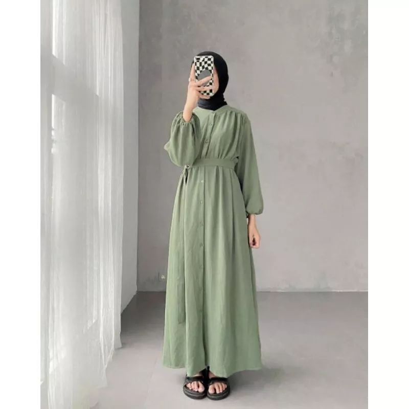 Dress Tiara Wanita Terbaru Bahan Matt Polo Linen