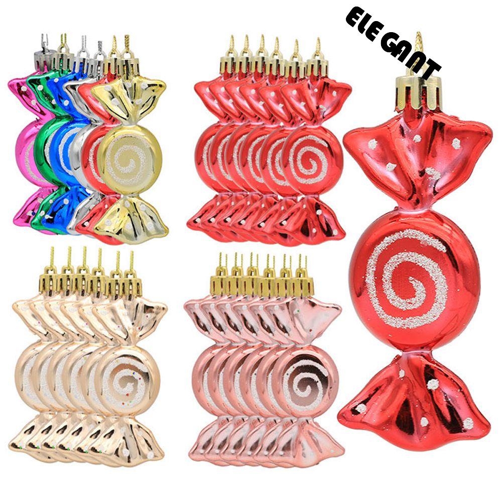 [Elegan] Candy Props Colorful Lolipop Jubilant Enam Pcs Dekorasi Pohon Natal