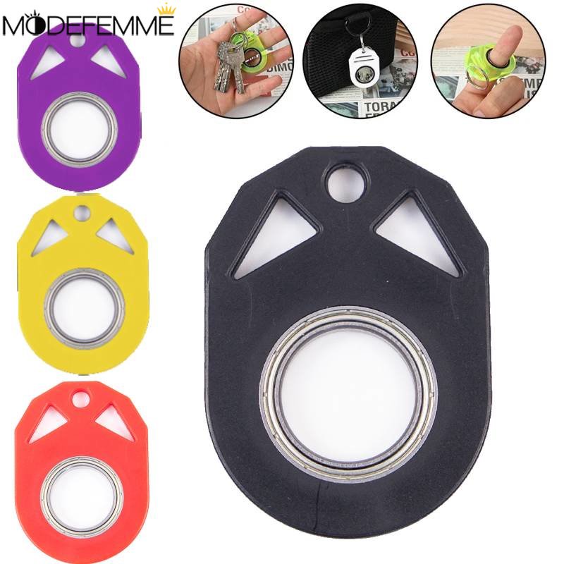 Menghilangkan Stress Jari Spinner Gantungan Kunci Gantungan Kunci Spinner Antistress Finger Key Ring Kreatif Fidget Spinner Mainan Keychain Hand Spinner Mainan Anti-Kecemasan