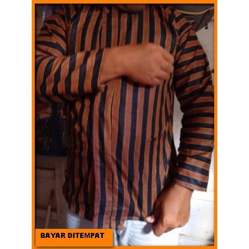 Lurik BAJU ADAT KHAS JOGJA JAWA SURJAN LURIK PRIA  COKLAT HITAM UKURAN S-M-L-XL