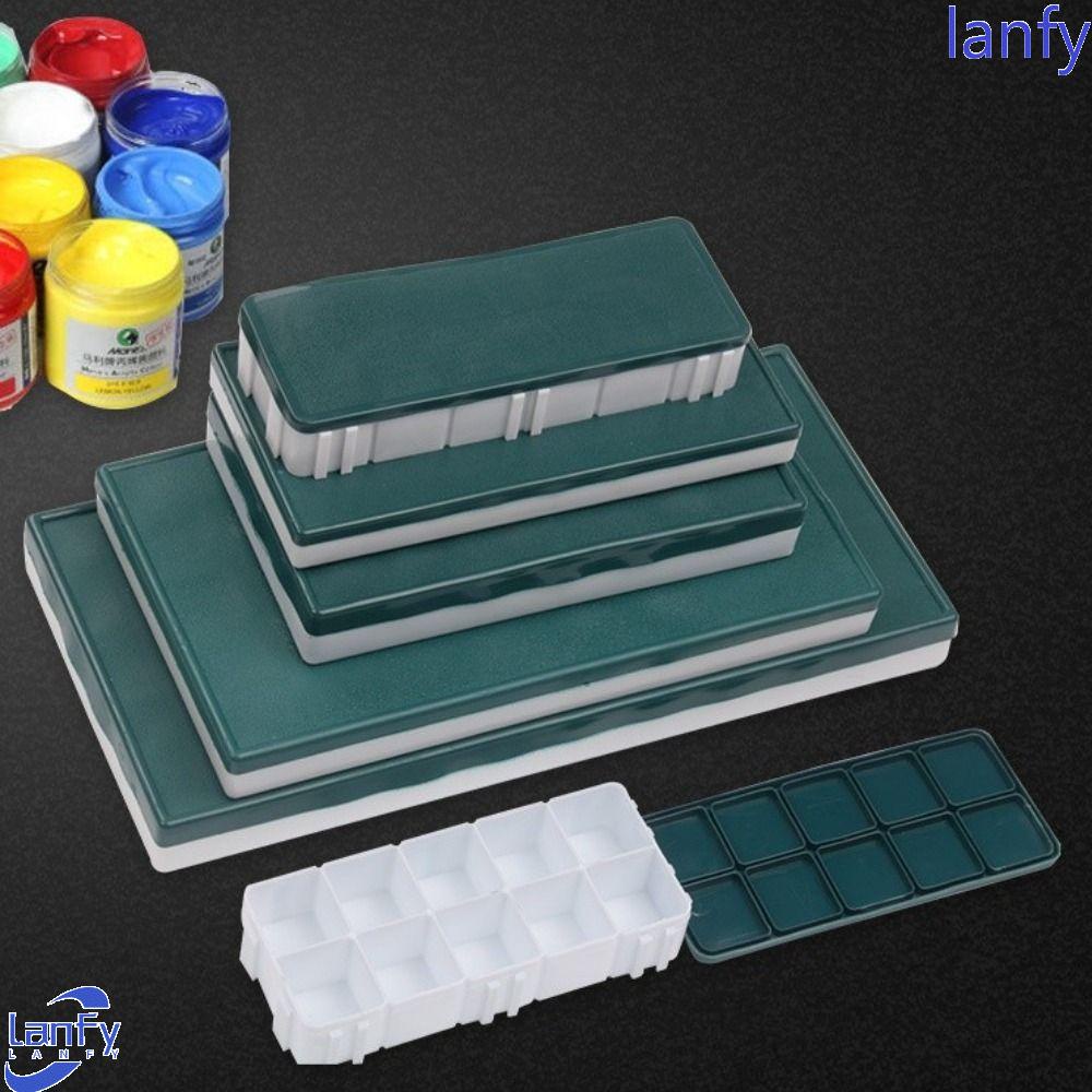 Lanfy Pigmen Tray Kotak Profesional Multisize Grid Siswa Soft Cover Kapasitas Besar Palet Cat Air