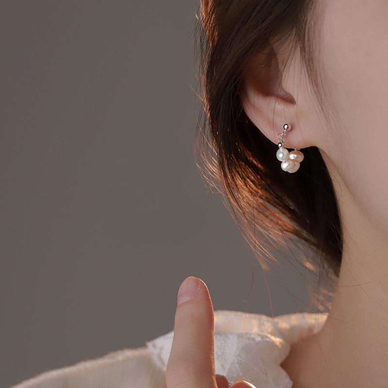 Ay (CN) Anting Manik Mutiara Untuk Wanita Mewah Emas Hoop Earring Perhiasan Aksesoris