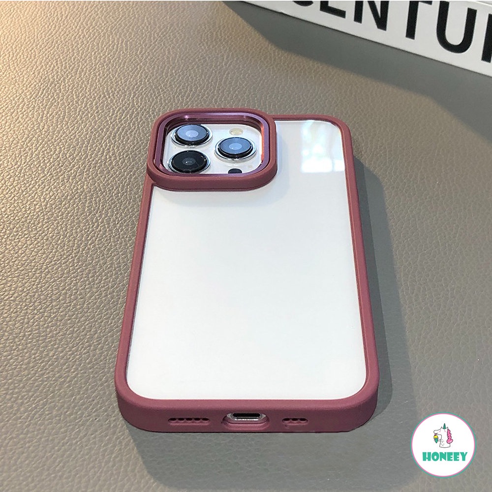 IPHONE Luxury Shockproof Armor Metal Button Case on Untuk Iphone14Plus13 12 11 Pro Max Perlindungan Lensa Kamera Bening Matte PC Cover