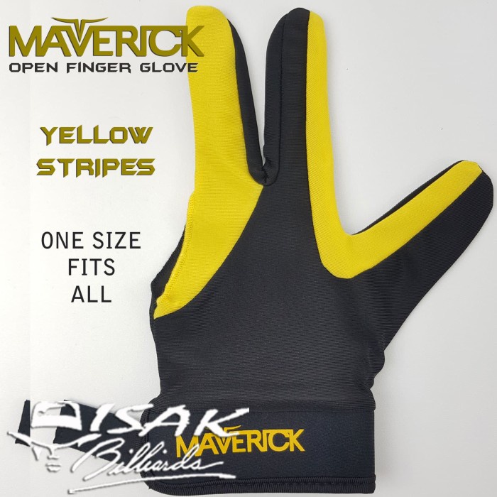 Maverick Glove - Yellow Stripe Gloves Sarung Tangan Billyard Billiard