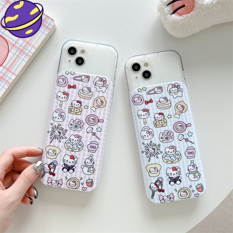 IPHONE Casing Cover Sliding Kartun Hello Kitty Cocok Untuk Iphone14 13 12 11 Pro Max Casing Pelindung Cermin Geser