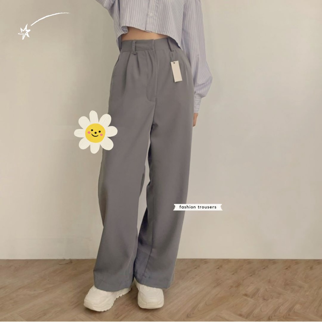 TOPGROSIR TG1713 Loose Pants Celana Kulot Highwaist Wanita/Celana Kerja Kasual Ala Korea Anti Kusut Levieree Lokal