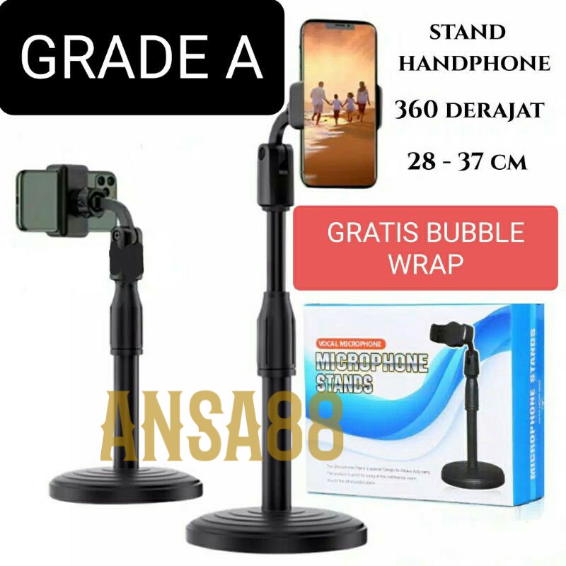 holder hp meja fleksibel 360° model tiang HD25 desktop phone stand holder tiang microphone