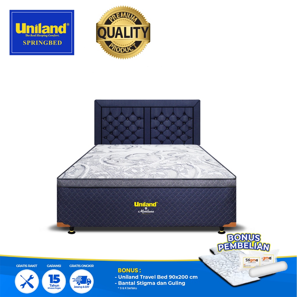 Uniland Springbed Multibed Montana Plushtop Biru - Kasur Spring Bed 
TOP GROSIR BREBES