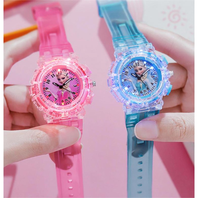 【FREE BOX】Jam tangan anak Perempuan Electronic Luminescence Frozen Aisha Watch Girl Aisha Princess Cartoon kids Toy Girl