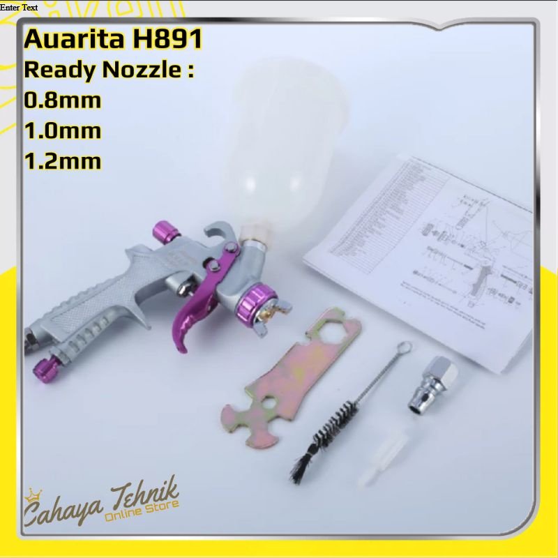 Spray Gun Auarita H891 HVLP 0.8/1.0/1.2mm Cup 250ml