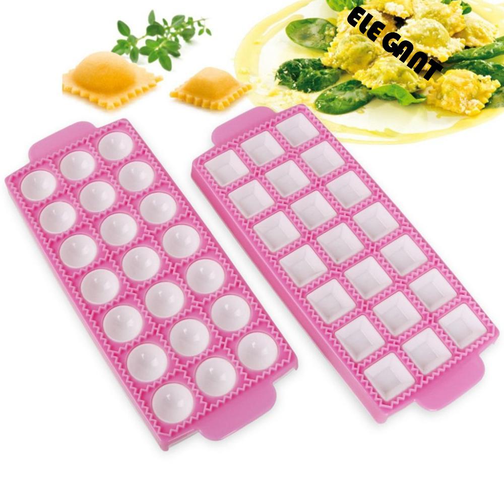 [Elegan] Ravioli Maker Nyaman DIY Panggang Gadget Kualitas Bulat/Persegi Food Grade Pasta Attachment