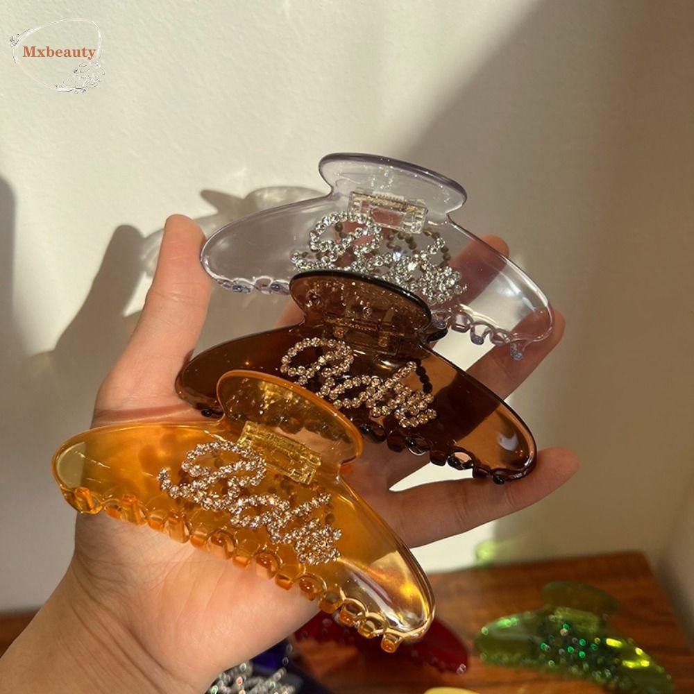 Mxbeauty Cakar Rambut Asam Asetat Lucu Elegan Temperamen Untuk Gadis Untuk Perempuan Hiu Klip Kepiting Klip Ponytail Holder Bulang Wanita Klip Rambut