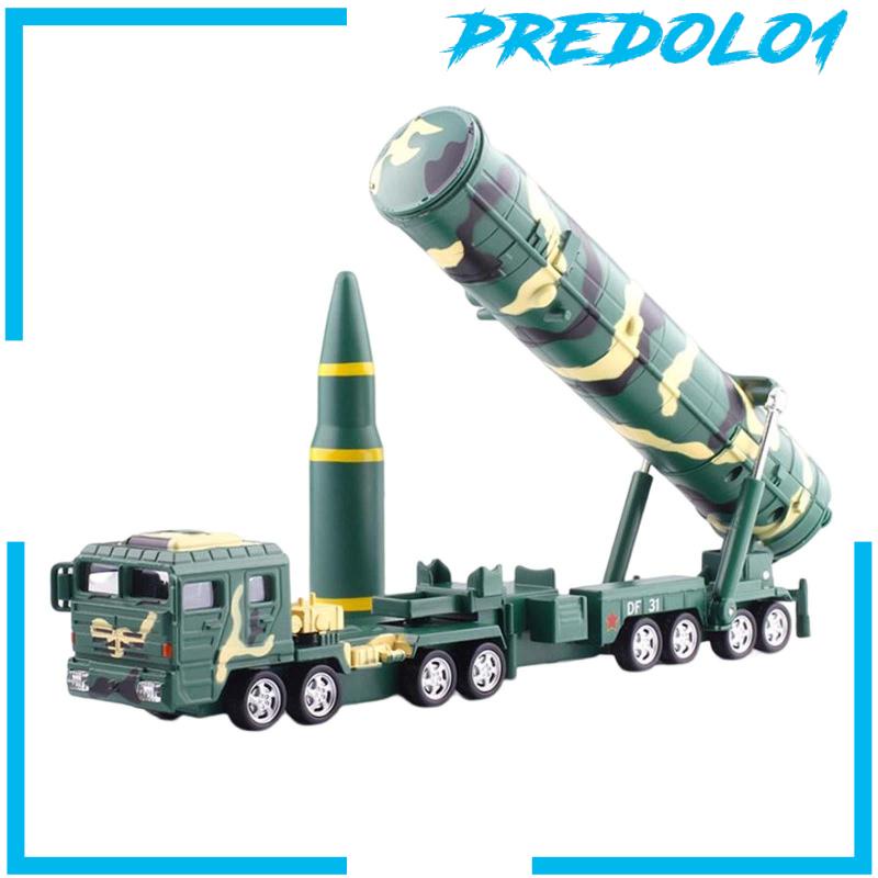 [Predolo1] Skala1:64 Bahan Alloy Mobil Diecast Model Tarik Kembali Trailer Truk Dekorasi Desktop