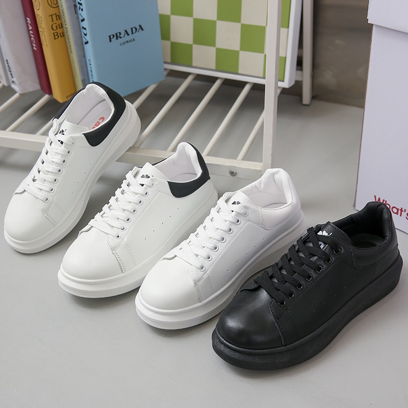 Favorite &quot;Free Box&quot; (Size 40-44) Sepatu Pria Sneakers Full White &amp; Full Black Casual Fashion Import 8101