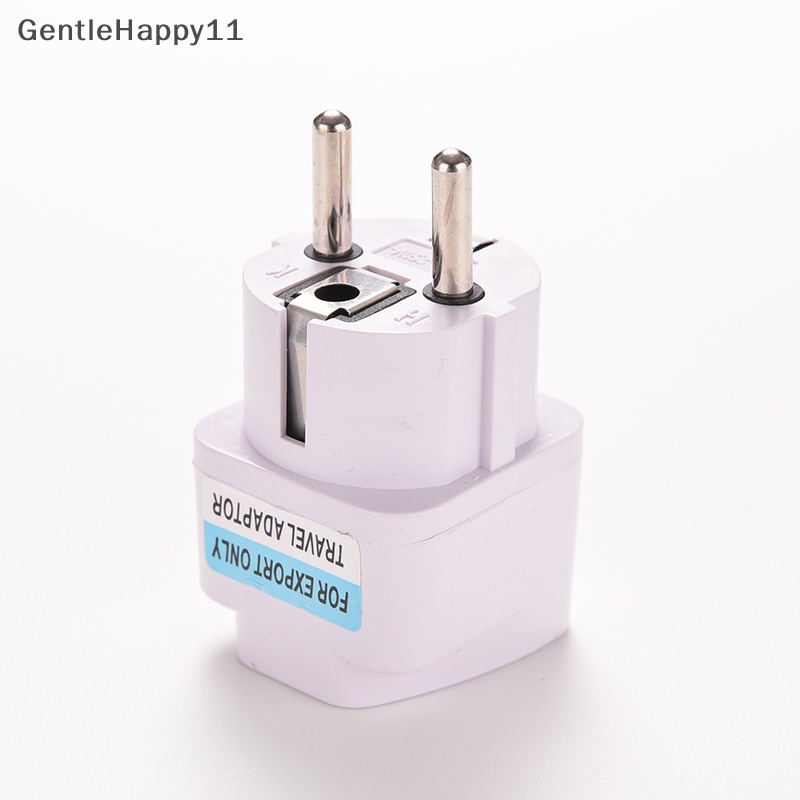 Gentlehappy New Portable UK US AU to EU Eropa Colokan Colokan Listrik Adaptor Travel Converter id