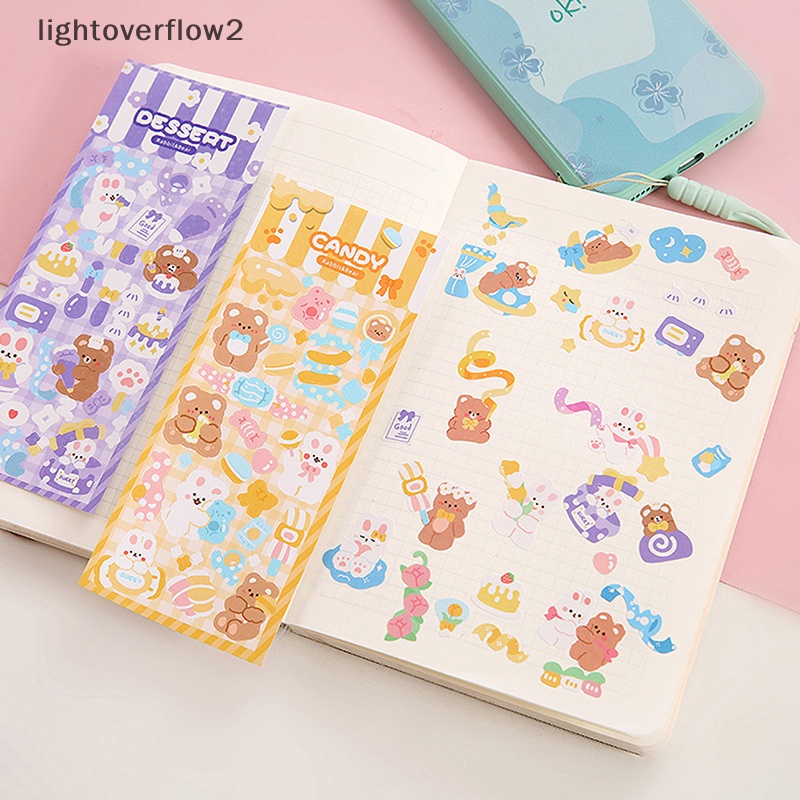 [lightoverflow2] 6lembar Kawaii Cute Shiny Photo Stiker Hias Kartun Dekorasi Jurnal Korea Tangan Akun Alat Tulis Pola Kecil [ID]