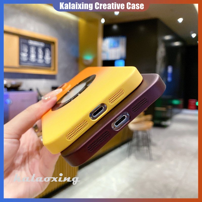 Casing Ponsel Warna Gradasi Dengan Film Perlindungan Lensa Untuk IPhone 13 Pro Max12 11 Pro Max Fungsi Magnetik Hard Back Cover