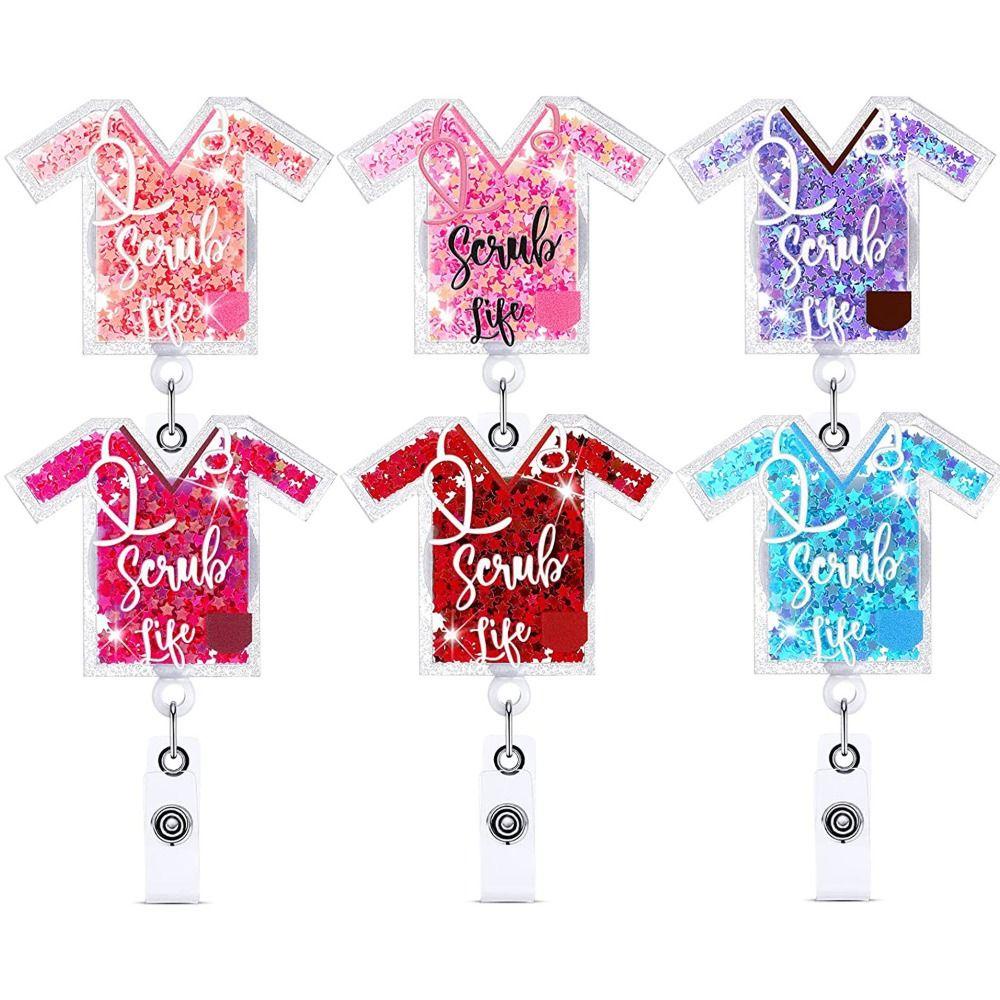 [Elegan] Klip Gulungan Pasir Hisap Ditarik Kartun Name Tag Badge Gulungan Kantor Suppies Lanyard Badge Rumah Sakit Dokter Badge Holder