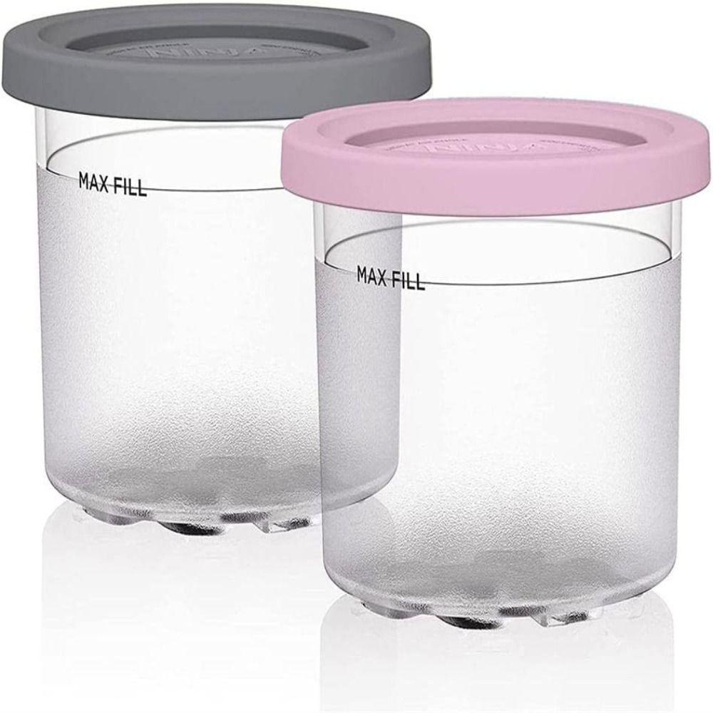 2/4pcs Ice Cream Pints Cup Kotak Botol Anti Bocor Toples Penyimpanan Gadget Dapur Untuk Ninja Creami For For For Ninja