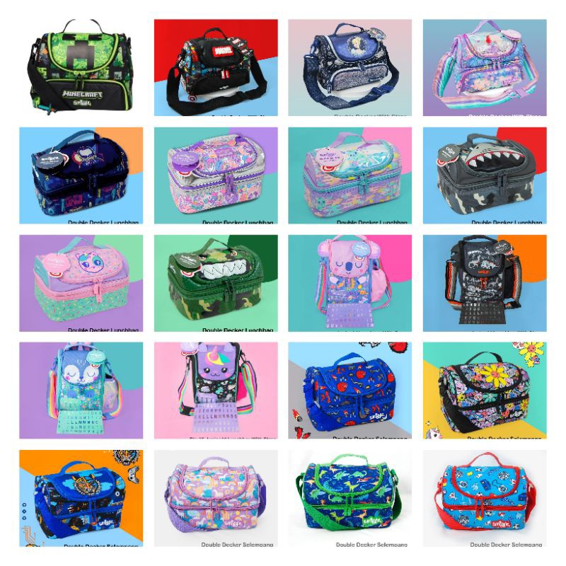 MH56GF Smiggle double decker lunchbag/lunchbag Smiggle/TAs makan smiggle
