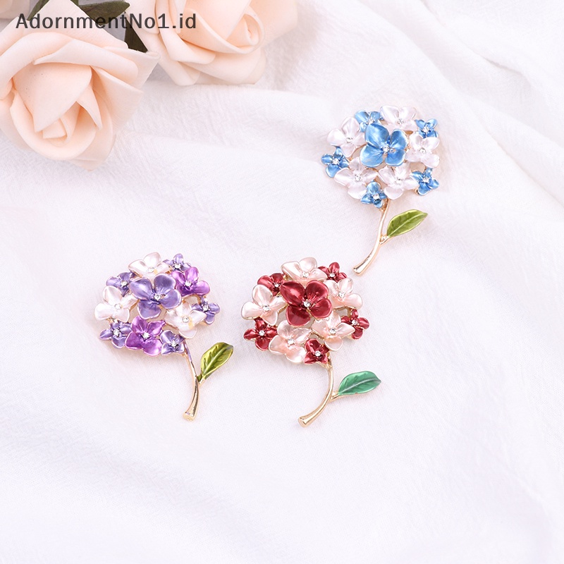 [AdornmentNo1] Kreatif Sastra Hydrangea Tanaman Bunga Bros Wanita Barat Pin Sweater Bros Aksesoris Perhiasan [ID]