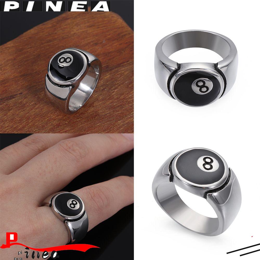 Cincin Billiard Nanas Aksesoris Fashion Statement Rock Gothic Retro Hip Hop Stainless Steel