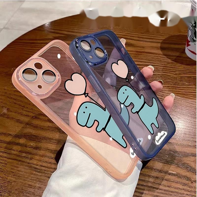 IPHONE Casing Ponsel Desain Dinosaurus Balon Hitam Dan Putih Transparan Kompatibel Dengan Iphone12 13 14 11 Pro Max X Xs Max Xr Ffdxc