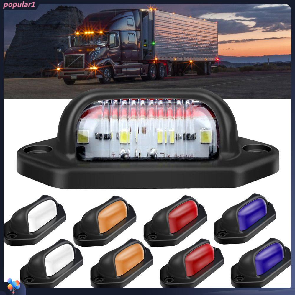 Populer 2PCS Lampu Nomor Lisensi Trailer Lorry Plat Nomor 8lampu Mobil LED Dua Warna