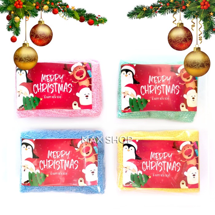 

ARS04 Souvenir Natal - Bingkisan Hampers Merry Christmas Sapu Tangan - Plastik