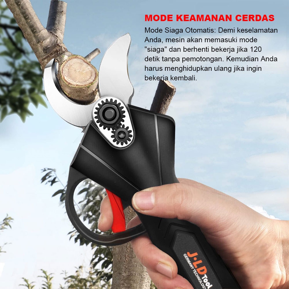 JLD 36VF Gunting Dahan Listrik 2baterai Cordless Pruning Shear 30mm Gunting Taman Elektrik Garden