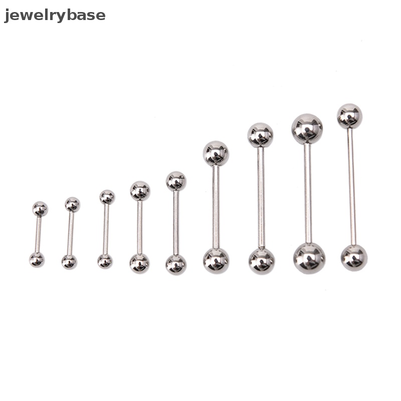 [jewelrybase] 10 Pcs Stainless steel Bola Lidah Pusar Nipple Barbel Rings Bar Body Boutique