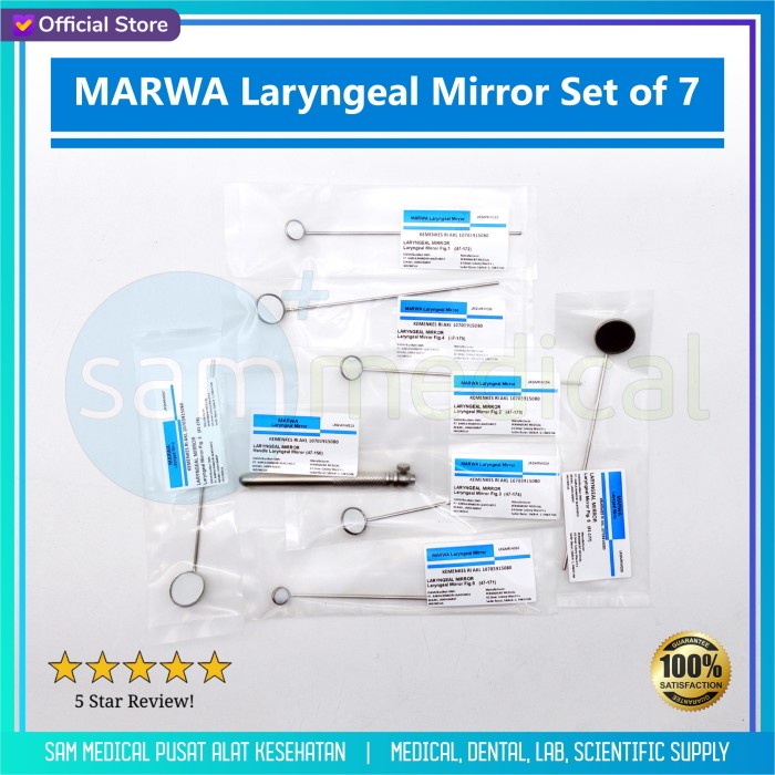 MARWA Laryngeal Mirror set of 7 / Kaca Laring