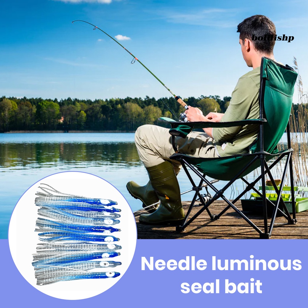 Bo-10pcs 7cm Umpan Pancing Realistis Fisheye Luminous Simulasi Menggoda Angling Lembut Jarum Karet Bercahaya Gurita Umpan Memancing Luar Ruangan