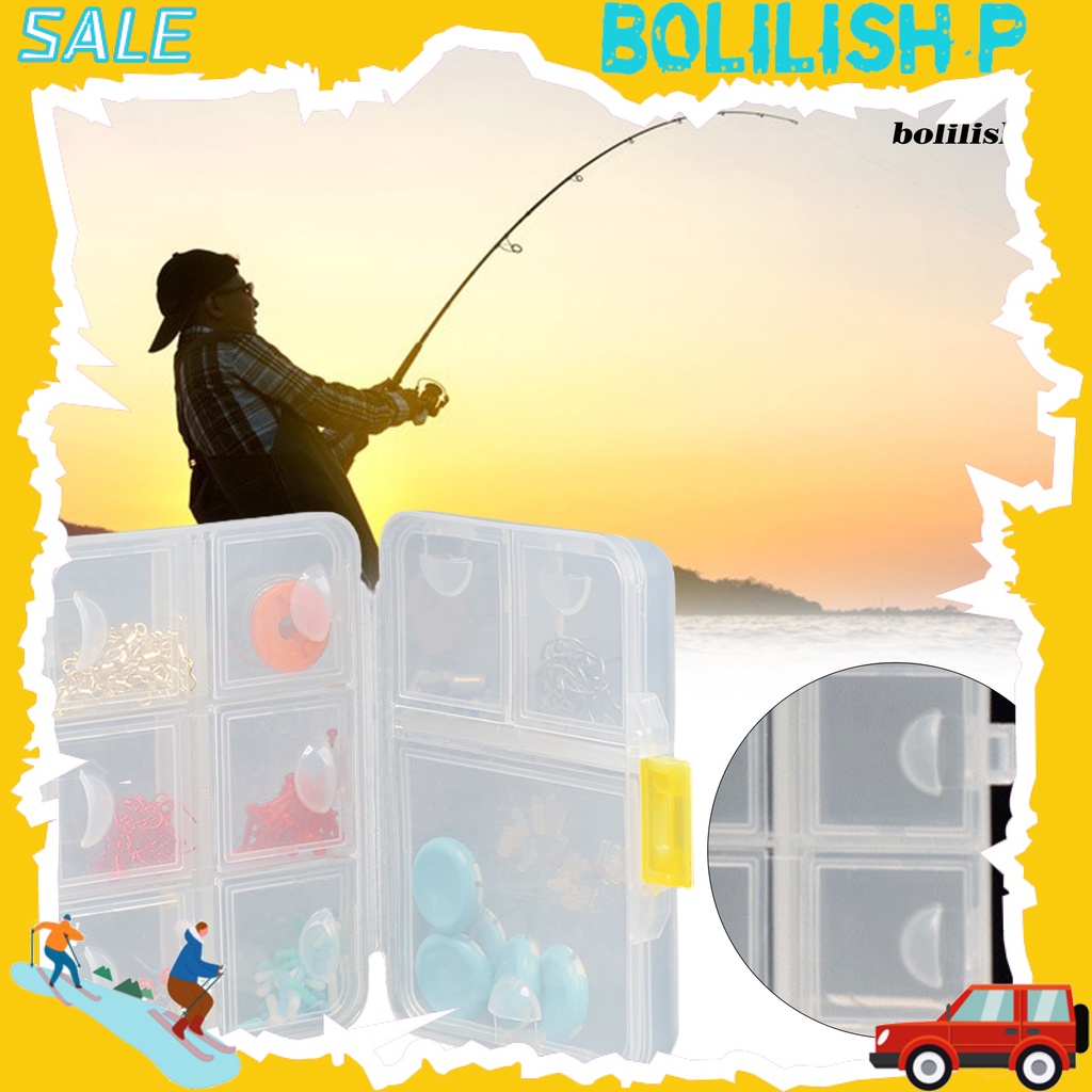 Bo-fishing Tackle Kotak Serbaguna Tahan Air Mini Fishing Lure Umpan 9kisi Persegi Panjang Transparan Case Untuk Pecinta Memancing
