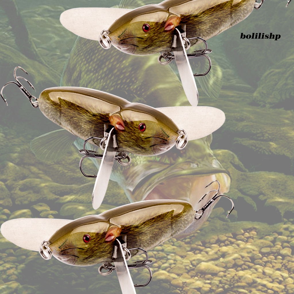 Bo-8cm/14g Umpan Pancing Simulasi 3D Fisheyes Tajam Kait Mini Reusable Atraksi Ikan Ringan Topwater Buatan Mouse Bass Umpan Peralatan Memancing