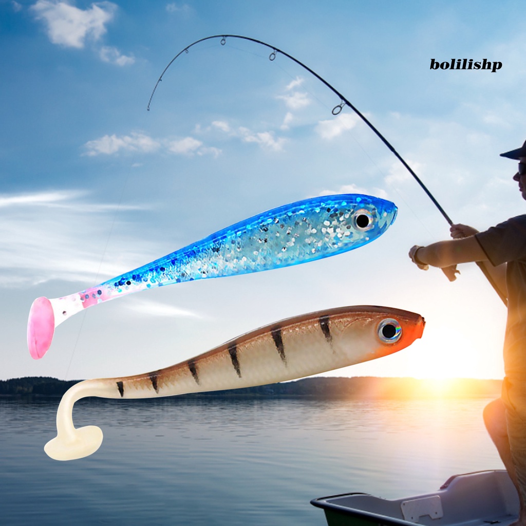 Bo-5pcs 7CM/2.1G Umpan Simulasi Ramah Lingkungan Desain Simulasi Kait Tajam Pengerjaan Indah Umur Pemakaian Panjang Memancing Reusable Lure T-tail Umpan Bionic Untuk Outdoor