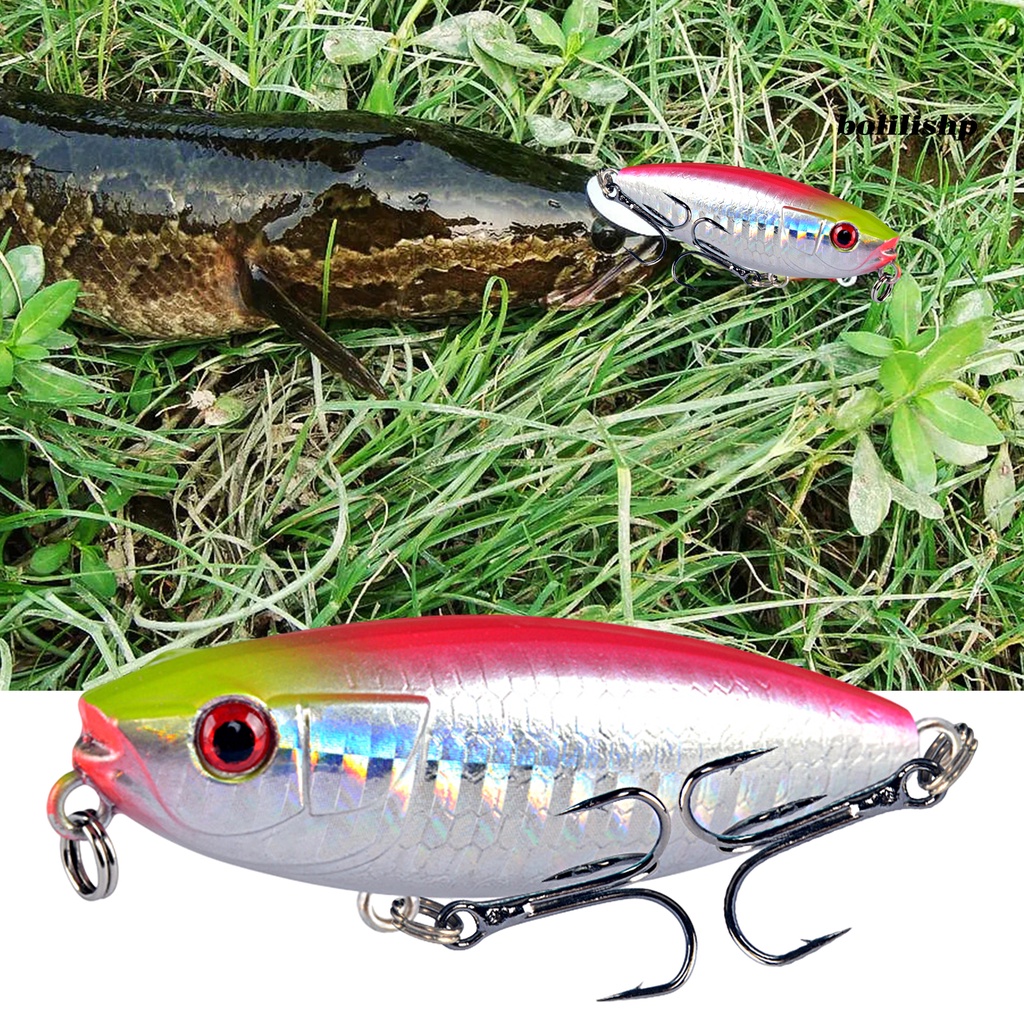 Bo-6cm/7g Memancing Umpan Warna Terang Realistis 3D Mata Bola Kebisingan Kulit Hidup Berduri Tajam Treble Hook Pensil Lure Memancing Aksesori