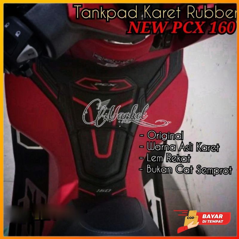 Tankpad PCX 160 karet New Tank Pad Karet Rubber premium PCX 160 Merah Hitam Gold Putih Grey