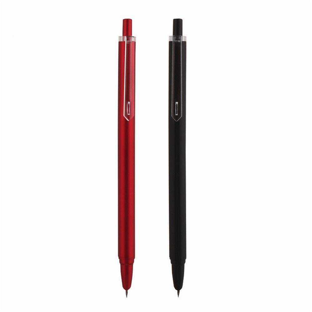 Lanfy Fountain Pen Kantor Perlengkapan Sekolah Logam 0.38mm Alat Tulis Siswa Ditarik Fountain Pen