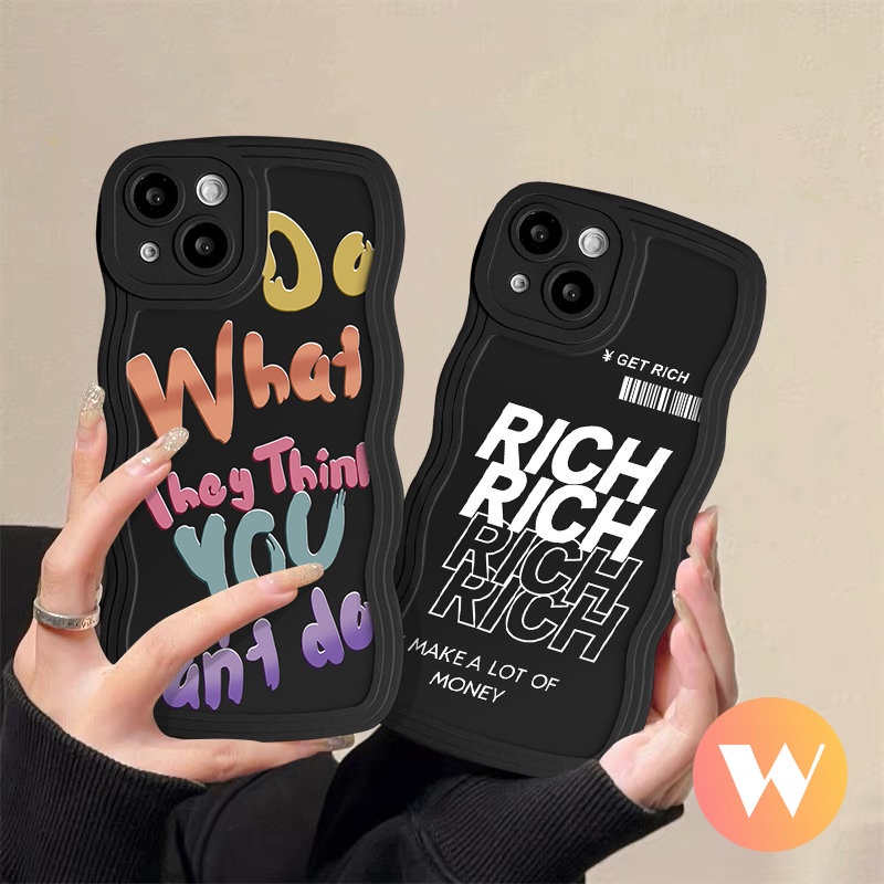 Ins Casing Huruf Graffiti Merek Trendi Untuk Redmi Note11 11s 9 8 10 Pro 9s 10s Redmi A1 10C 9 A1+10A 9T 9A 9C 12C 10 POCO M3 X3 NFC Pro Mi 11T Pro Soft Tpu Wavy Edge Cover Belakang