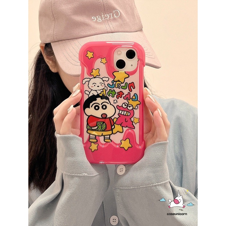 IPHONE Kompatibel Untuk Iphone11 14 13 12 Pro Max7 8 Plus XR X XS Max SE 2020 Cute Kuromi Pochacco Hello Kitty Kartun Crayon Shin-chan Shockproof 3D Permen Es Krim Ponsel Case Cover