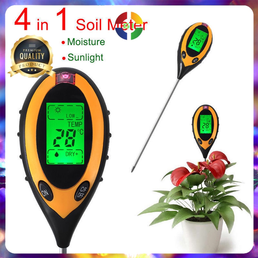 Pengukur Temperature &amp;amp; Kelembapan Tanah Soil PH Black