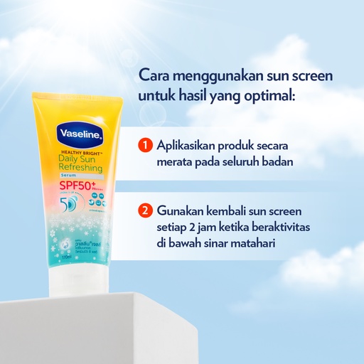 Vaseline SPF50 Refreshing Daily Sunscreen Serum Perlindungan UVA UVB 170ml Twinpack