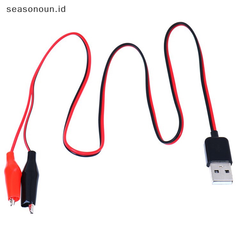 Seasonoun USB Male Connector to Alligator Test Clips Clamp USB Alligator Clips Plug Wire.