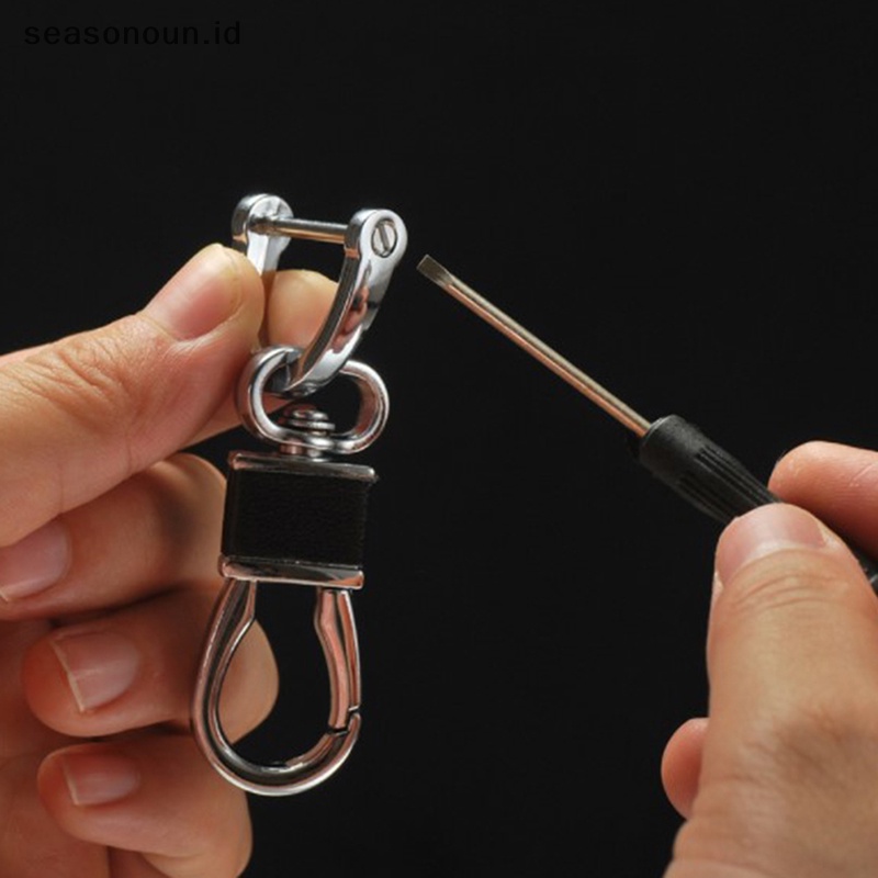 Seasonoun Gantungan Kunci Mobil Batang Tebal Classic D Shape Horseshoe Key Holder.