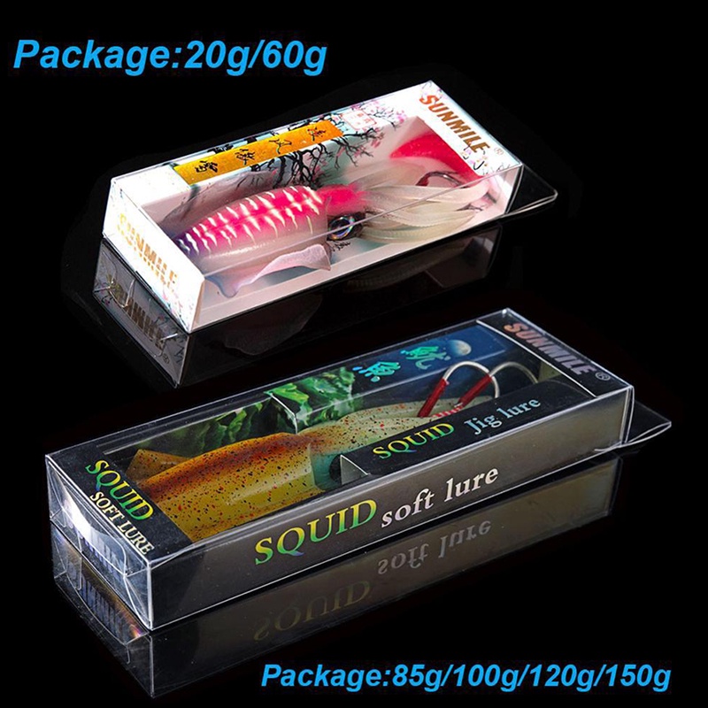 Tastetasty Fishing Soft Squid Lure 120g Luminous/UV Squid Jig Umpan Pancing Untuk Memancing Laut Wobbler Umpan.