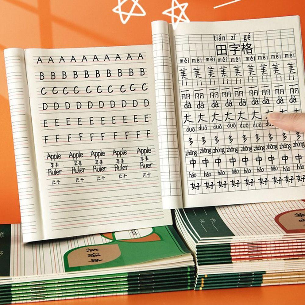 [Elegan] Pinyin Buku Latihan Siswa 3gaya Kelas Bahasa Homework Book Chinese English Primary School Student Notebook