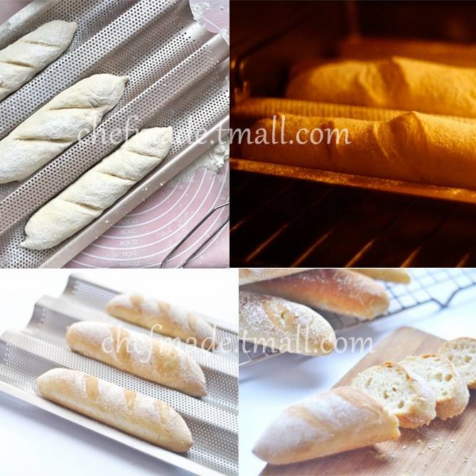 chefmade baguette tray wk9026 Large / loyang baget 38cm/ loyang roti / loyang kue