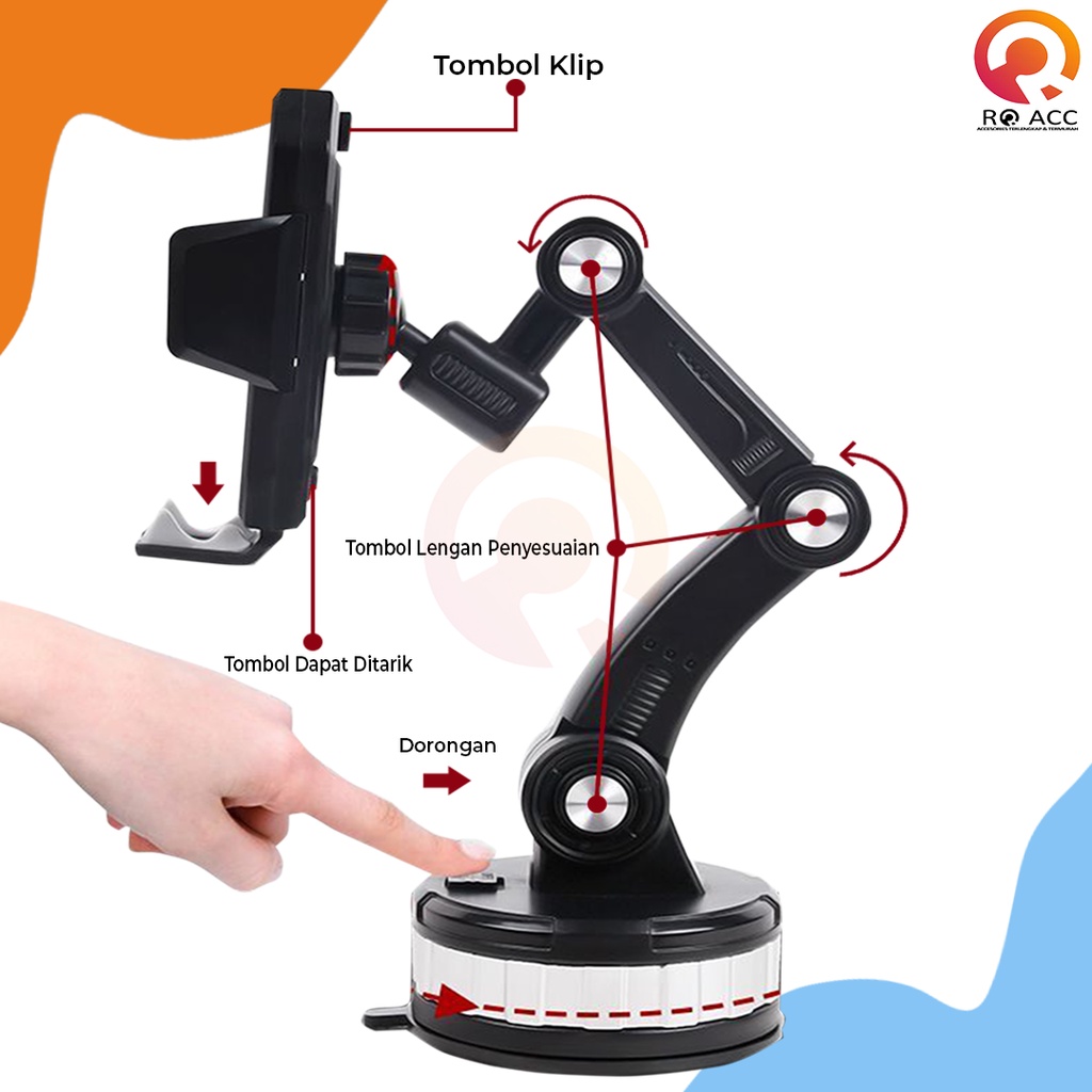 [RO ACC] NVN-CH19 PHONE STAND HOLDER TATAKAN PEGANGAN HP 2IN1